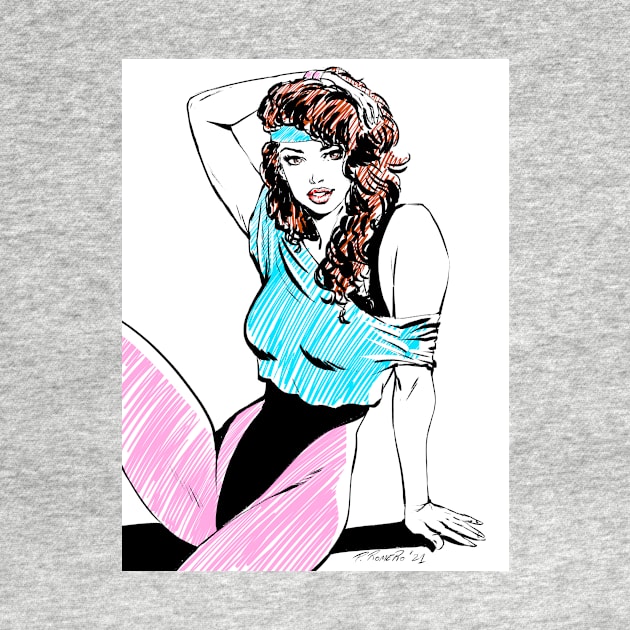 80´s Aerobics Girl by Pablo Romero Art